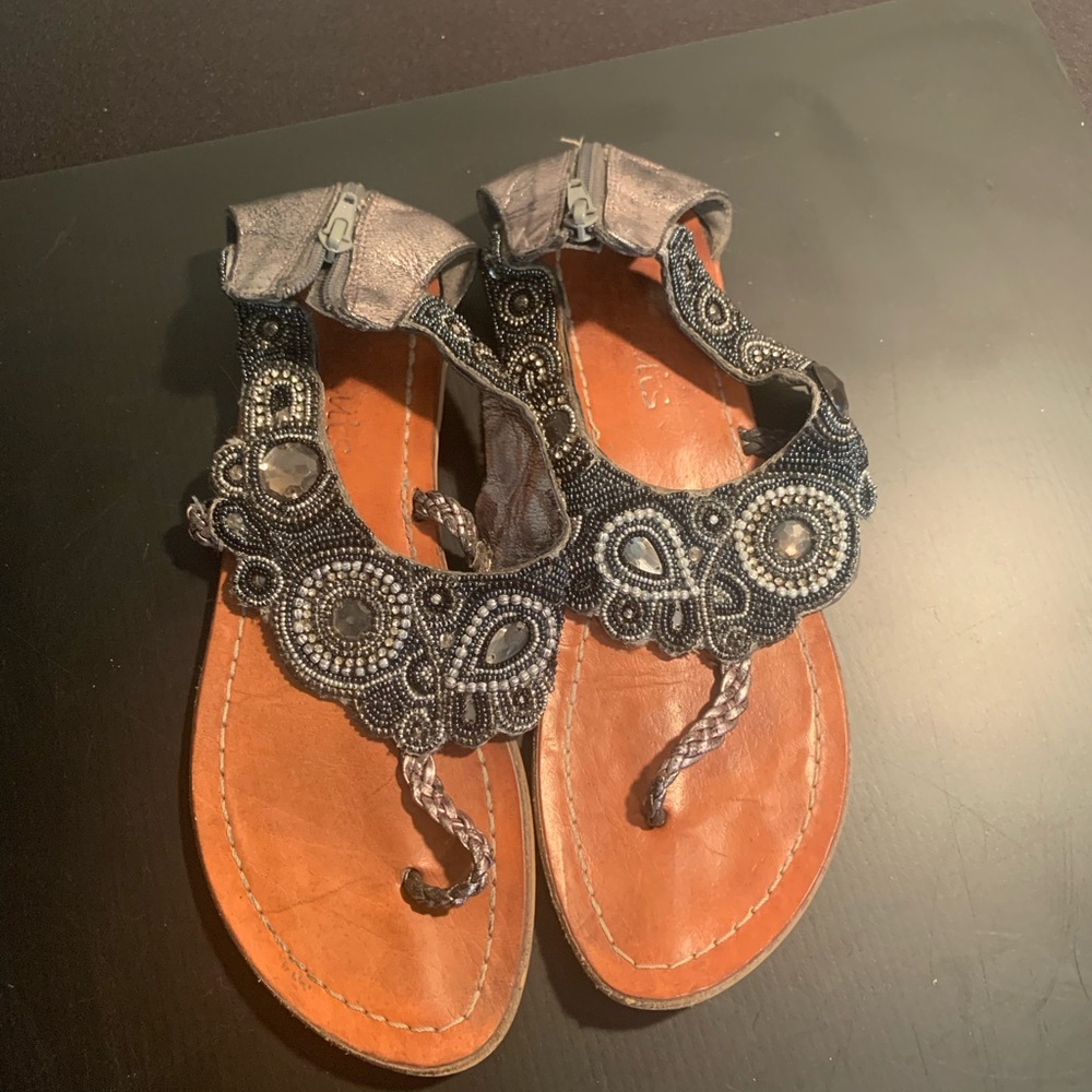 Coconuts by Matisse grayish/blue and Beaded Sandals